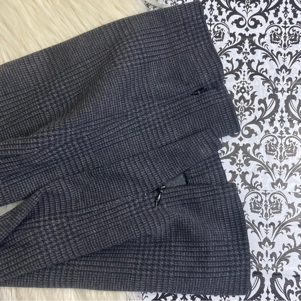 H&M : size 14 : plaid holiday zipper ankle slim fit skinny pull-on trouser pants - Picture 7 of 10